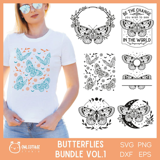 Butterflies SVG Clipart Bundle by Owl Cottage Studio