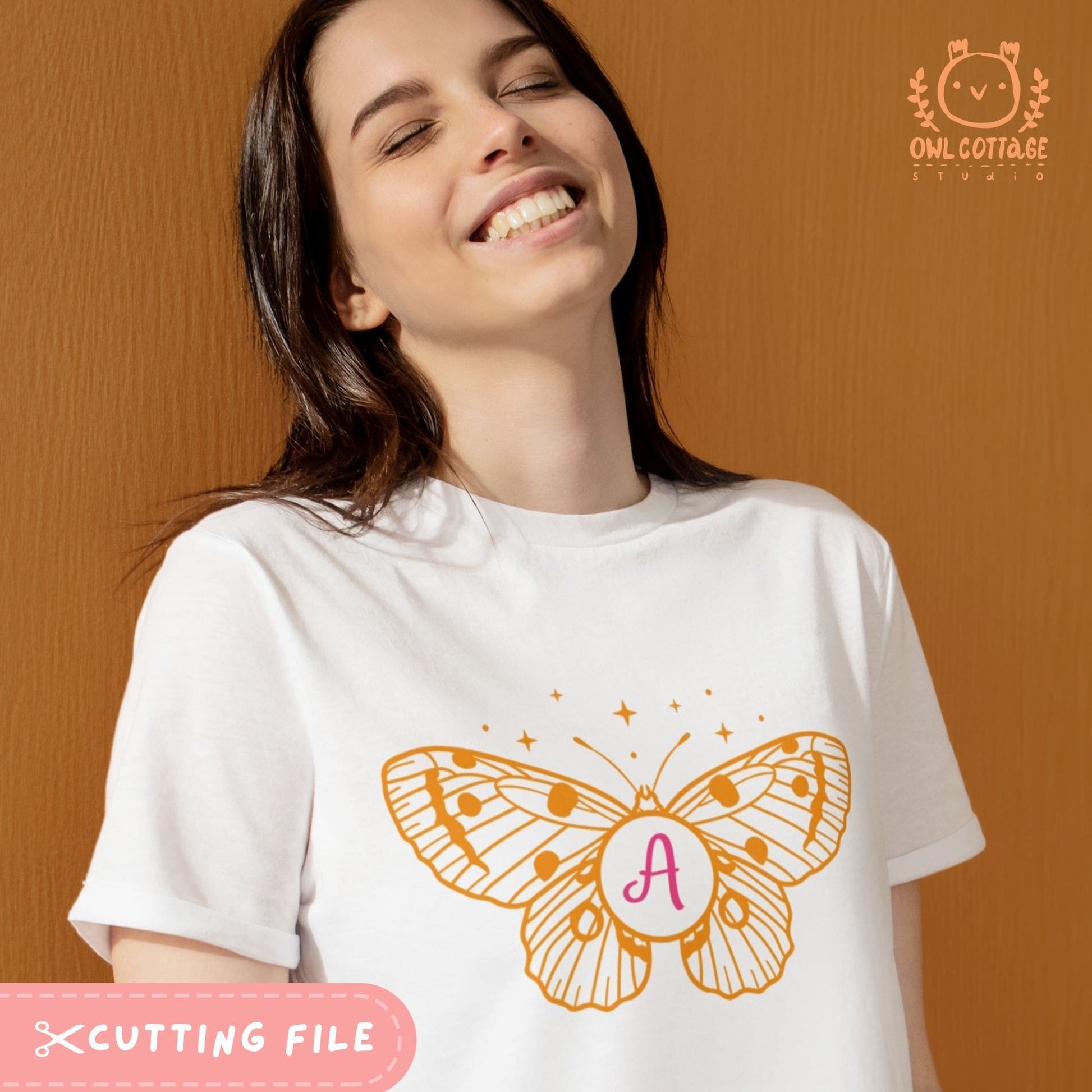 Butterfly Monogram SVG Design For Personalized T-Shirt