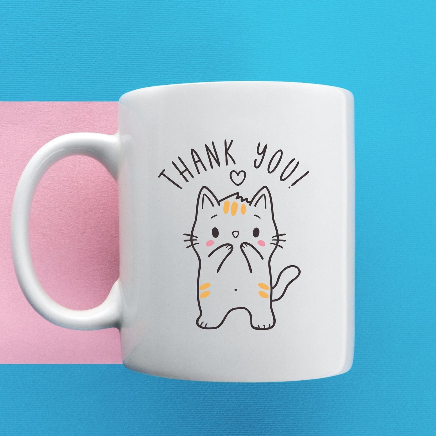 Free Cute Cat SVG, Kawaii Cat Drawing By Owl Cottage Studio For Mug