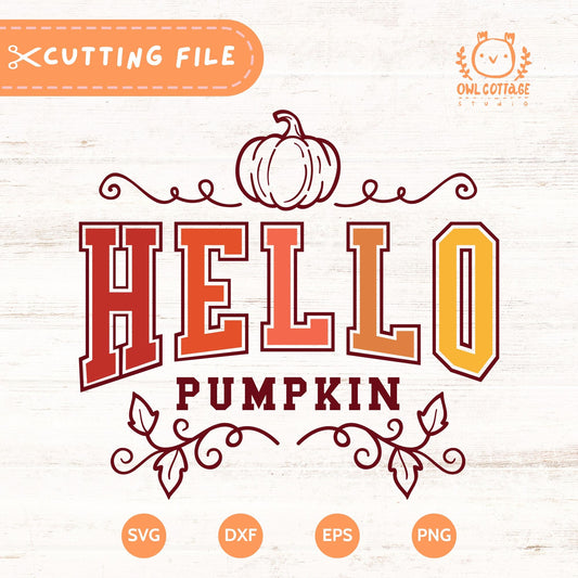 Hello Pumpkin SVG Cut File