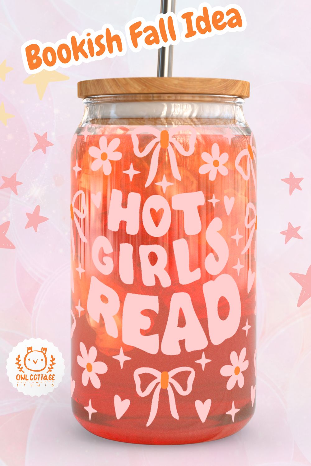 Hot Girls Read Wrap For Libbey 16 oz, 20 oz, Bookish Wrap For Libbey 16 oz, 20 oz, (Copy)