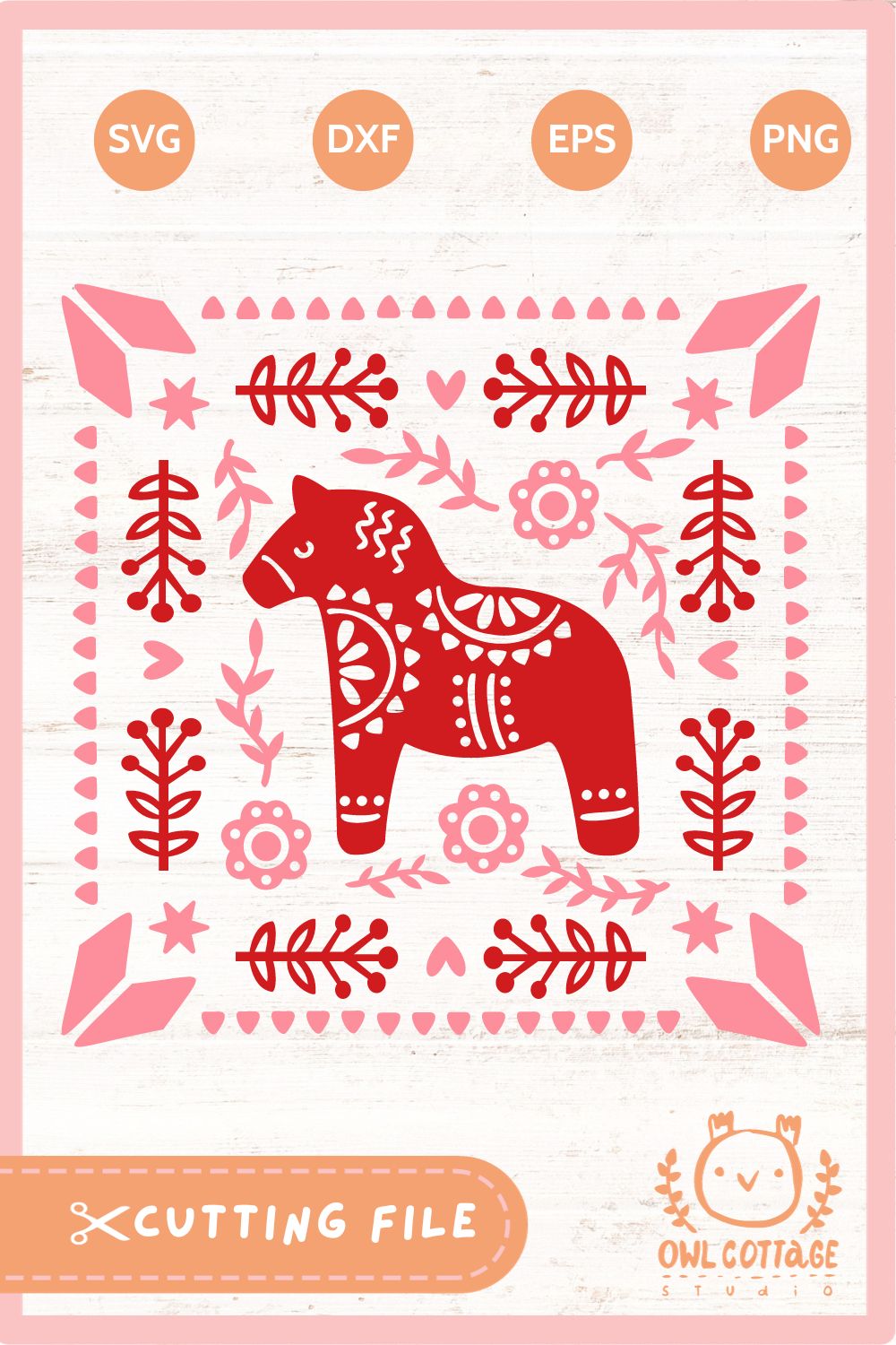 Scandinavian Dala Horse SVG | Nordic style decor For Pinterest