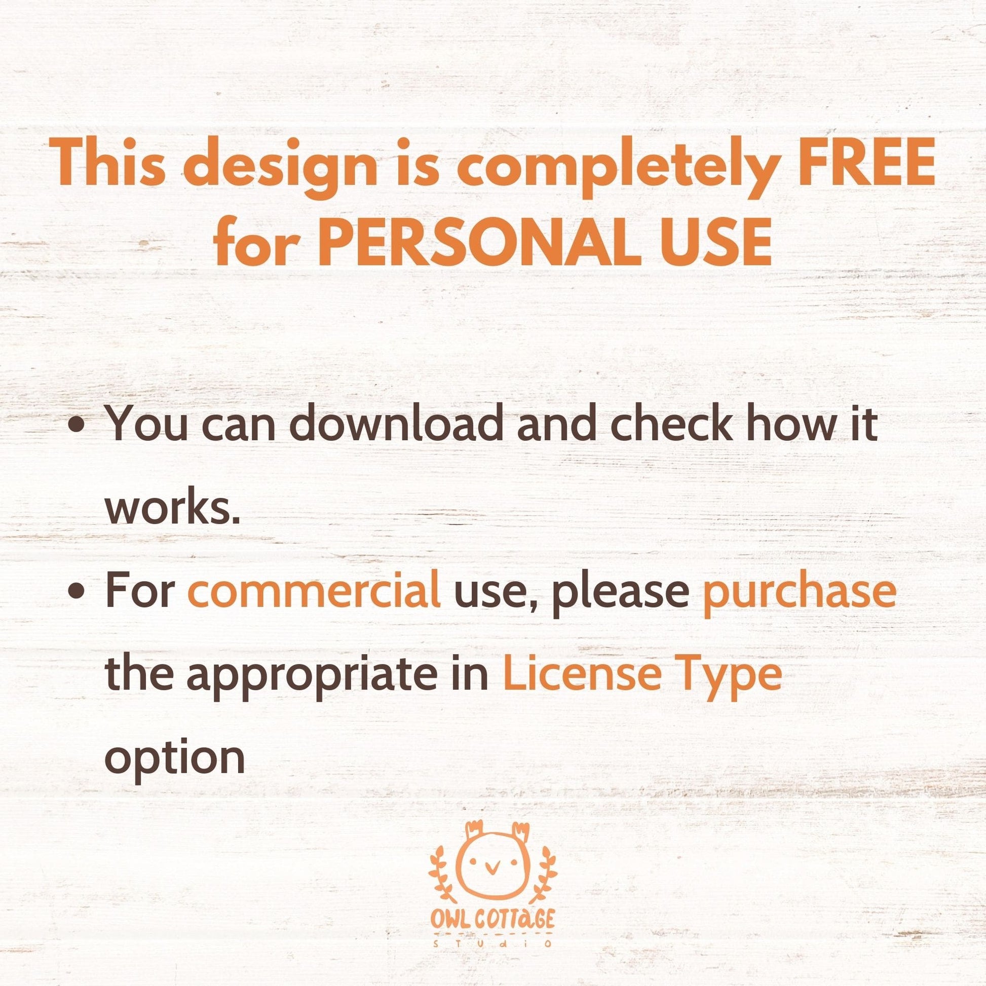 The design by Owl Cottage Studio is Free For Personal Use