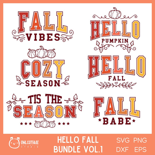 Varsity Style Fall Designs Pack by Owl Cottage Studio