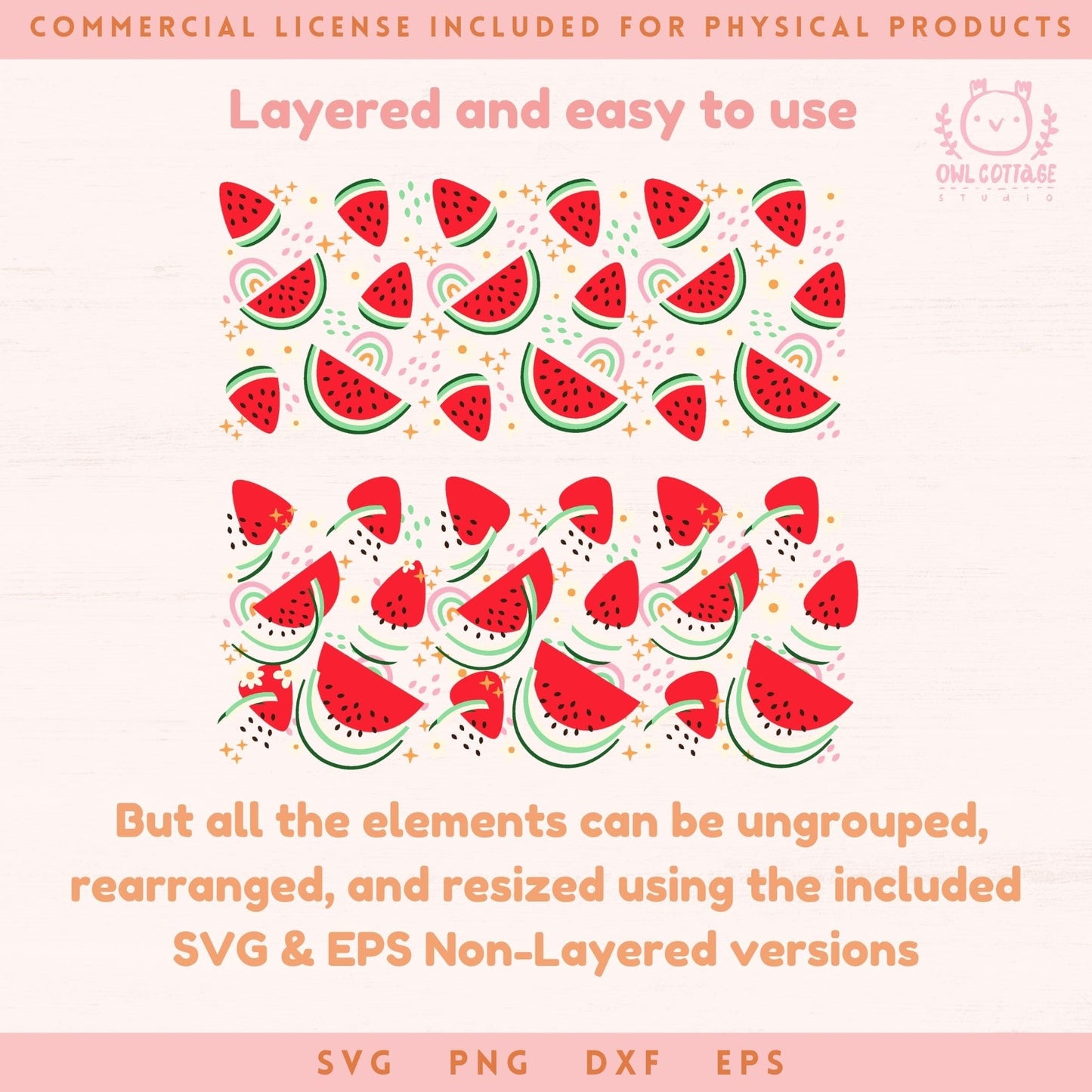 Watermelons And Daisies Wrap Svg, 16oz Libbey Glass Svg, Bows Glass Can Svg, Summer Glass Cup Svg, Libbey Glass 16oz Cut File, Trendy Can Glass Svg Trendy Summer Design, Watermelon drawings for Commercial Use